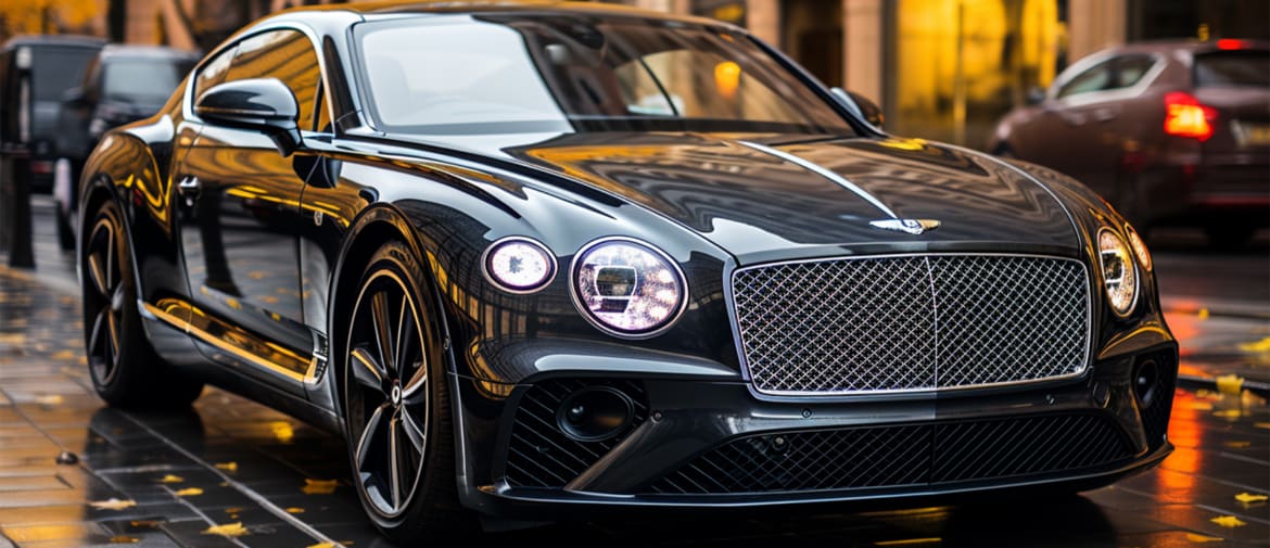 Luxury Bentley wedding car interior
